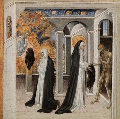 Sainte Catherine de Sienne et le mendiant - Giovanni di Paolo - Alpha Reproduction