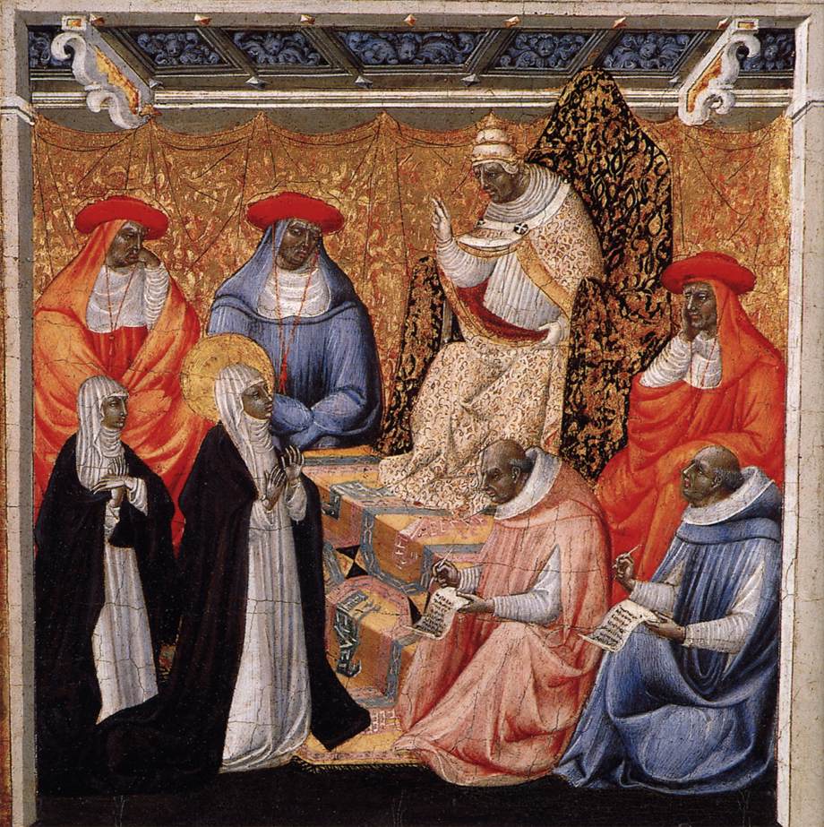 Sainte Catherine devant le pape à Avignon - Giovanni di Paolo - Alpha Reproduction
