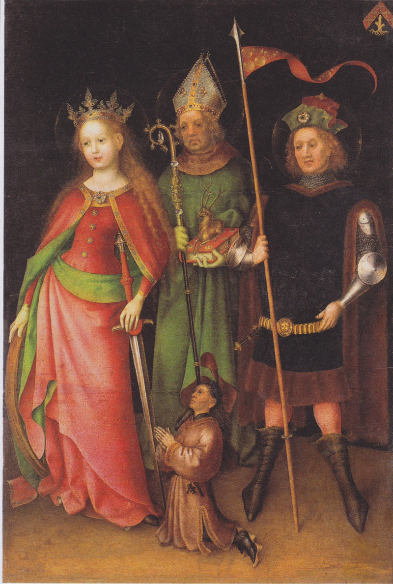 Sainte Catherine, Saint Hubert et Saint Quirinus (Autel du Jugement dernier) - Stefan Lochner