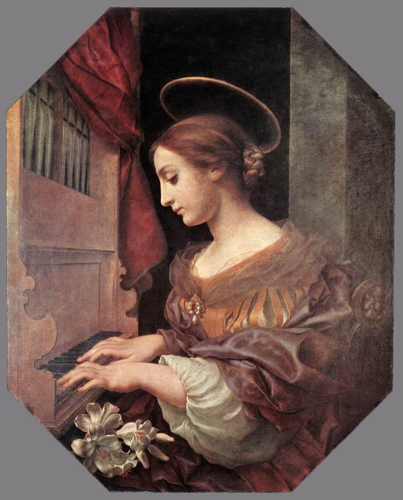 Sainte Cécile à l'orgue. - Carlo Dolci