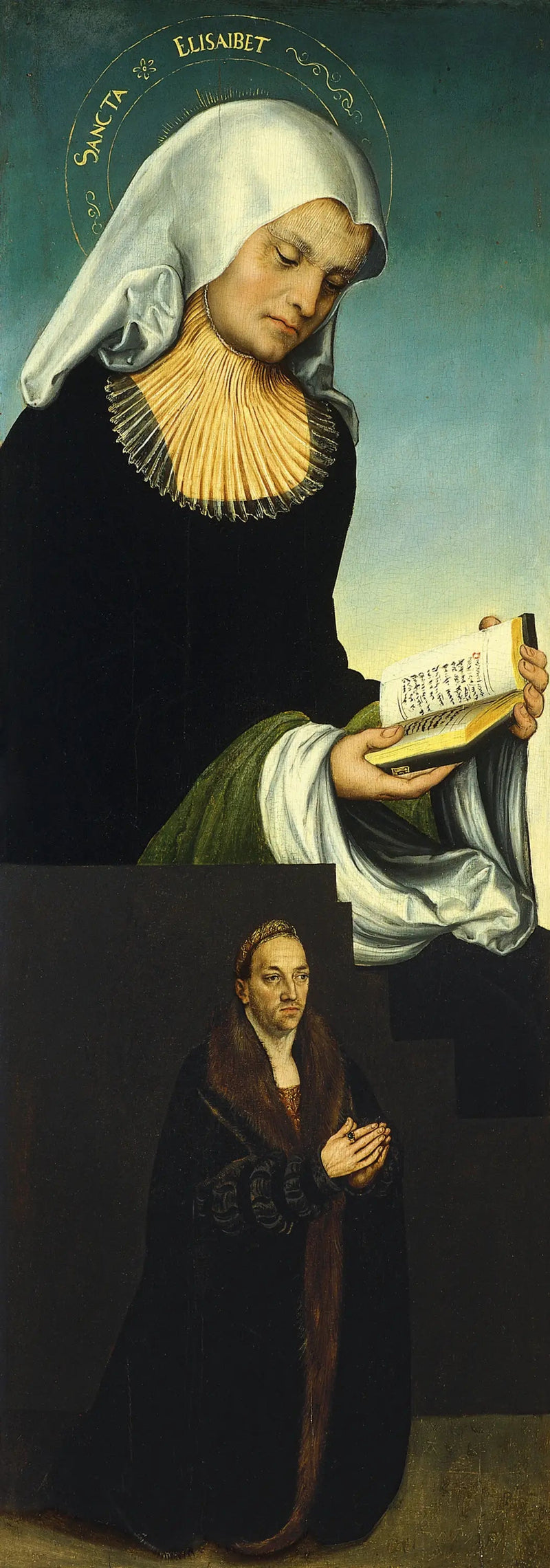 Sainte Élisabeth avec le duc Georges de Saxe comme donateur (aile gauche intérieure) - Lucas Cranach the Elder