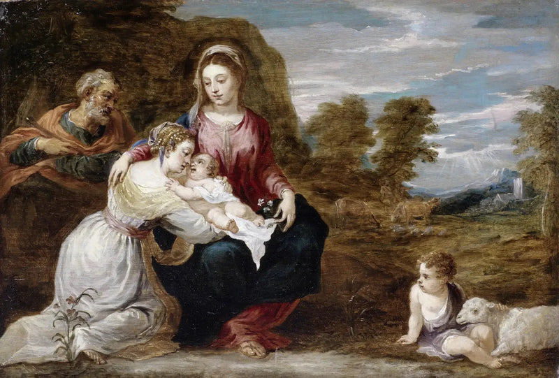 Sainte Famille avec sainte Élisabeth et saint Jean enfant - David Teniers le Jeune