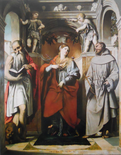 Sainte Marguerite d’Antioche avec les saints Jérôme et François - Alessandro Bonvicino - Alpha Reproduction