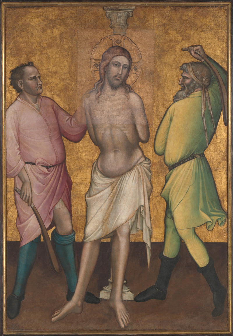 Sainte Marie-Madeleine tenant un crucifix ; (au revers) La Flagellation - Spinello Aretino