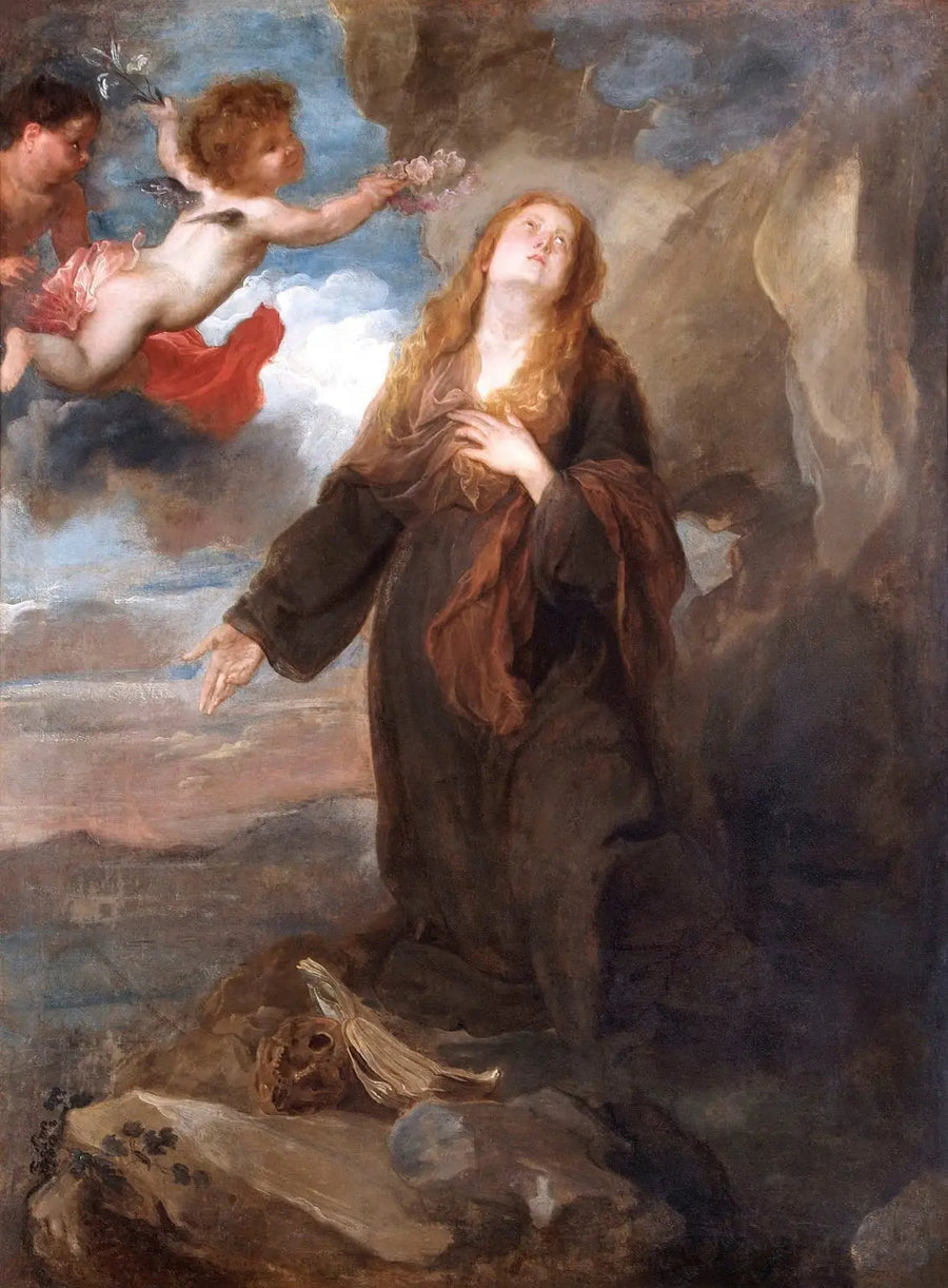 Sainte Rosalie couronnée de roses par deux anges - Antoine van Dyck