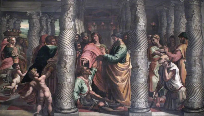 Saints Pierre et Jean à la belle porte - Raphaël Sanzio