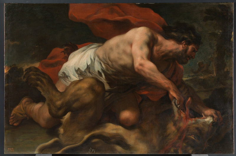 Samson et le lion - Luca Giordano