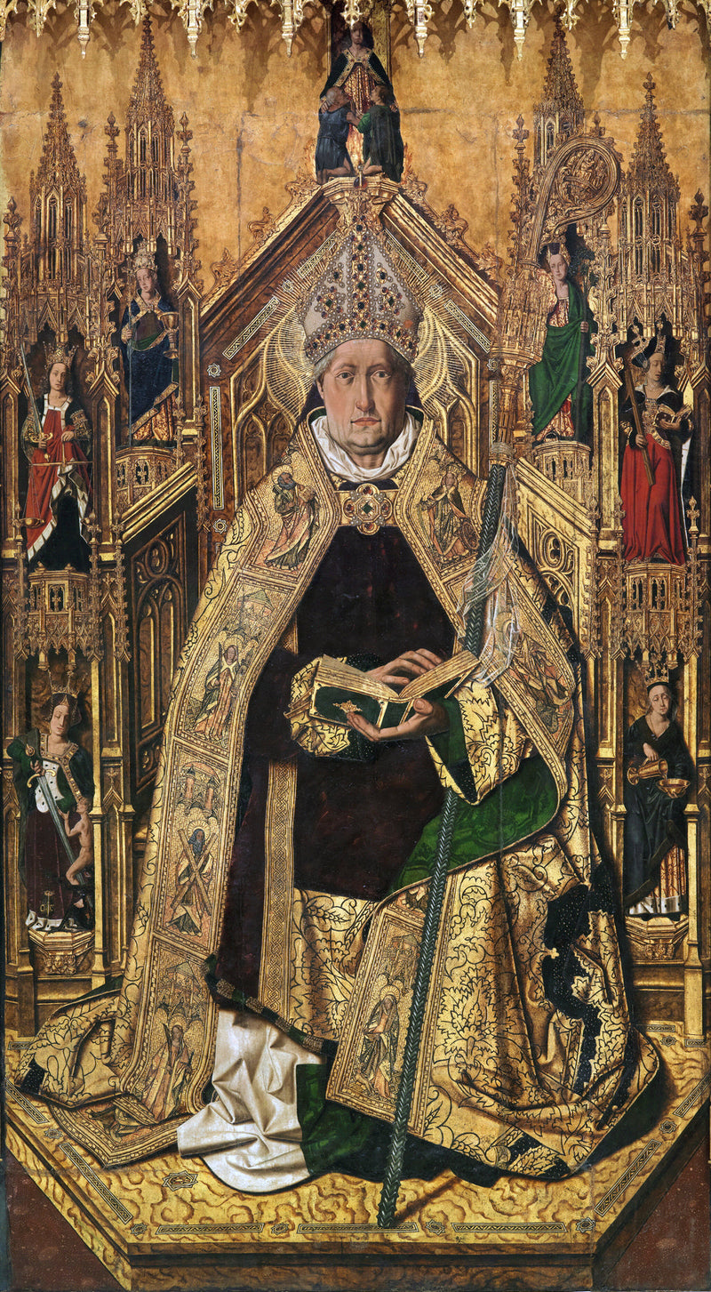 Santo Domingo de Silos entronizado como obispo, de Bartolomé Bermejo (Musée du Prado) - Bartolomé Bermejo