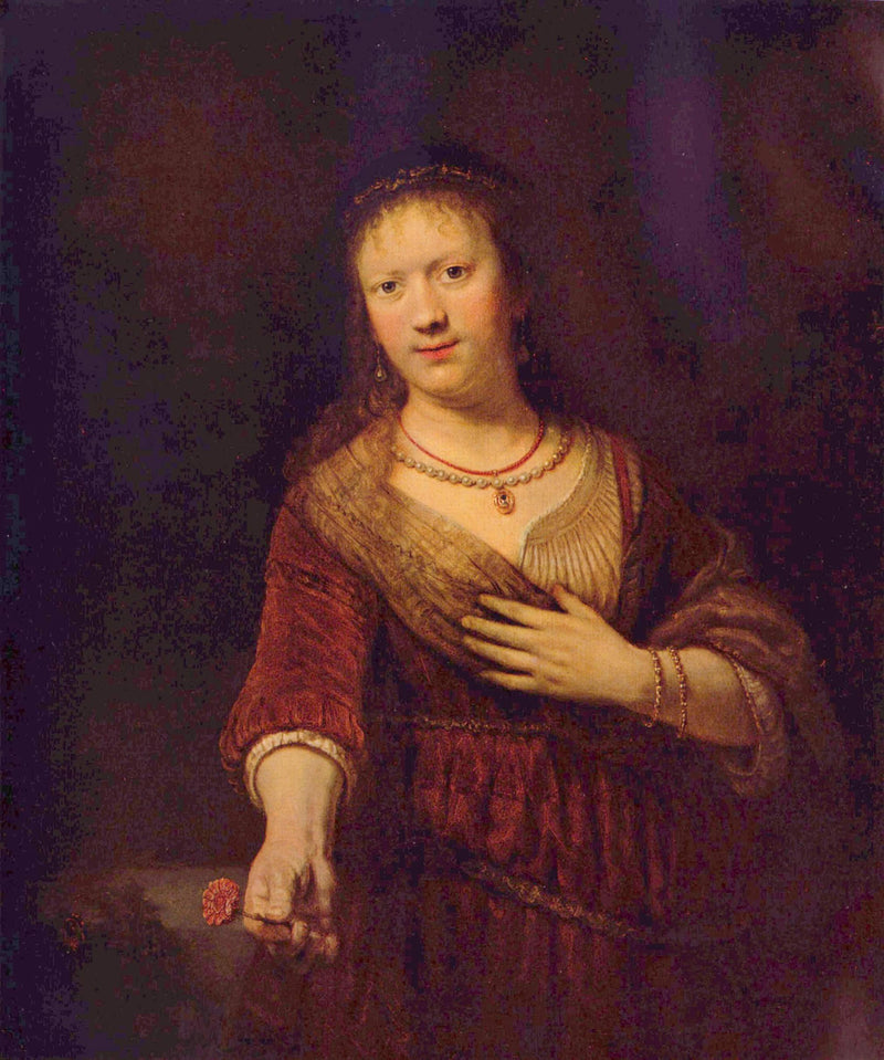 Saskia à la fleur rouge – Rembrandt, 1641