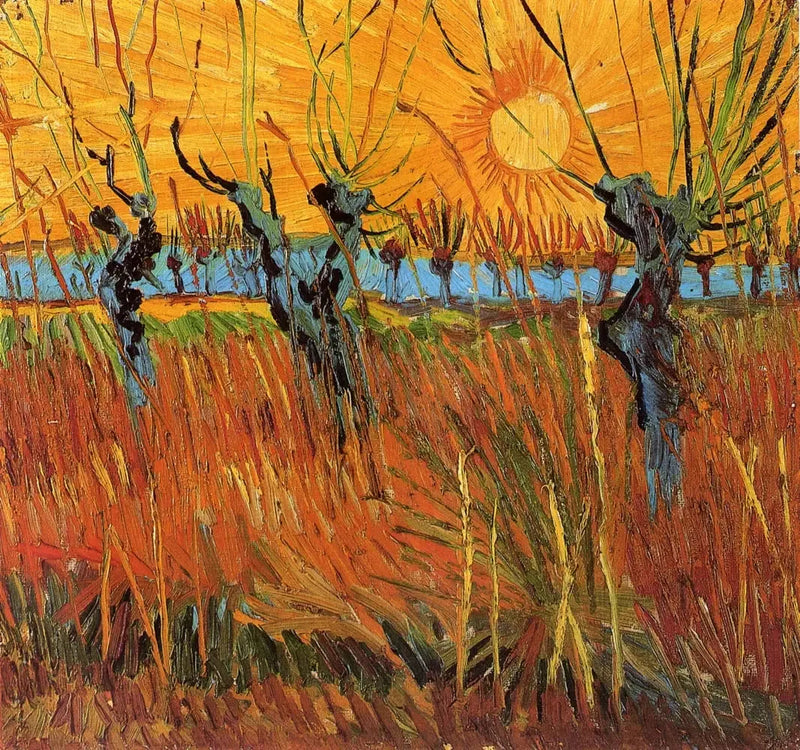 Saules au soleil couchant - Vincent van Gogh