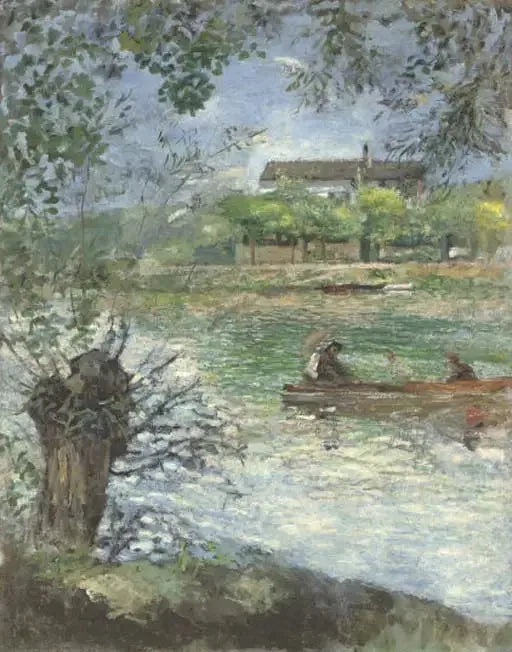 Saules et personnages dans une barque - Pierre-Auguste Renoir