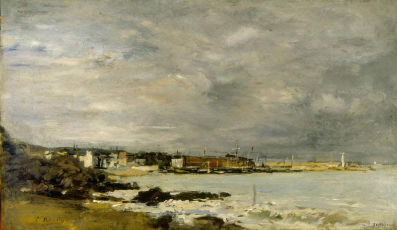 Scène d'une plage et de récifs - Eugène Boudin