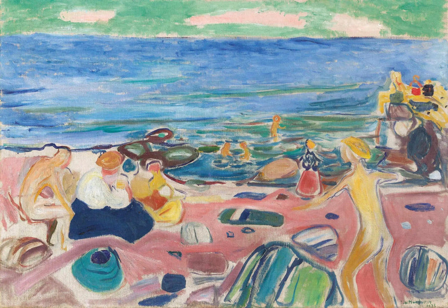 Scène de baignade à Åsgårdstrand - Edvard Munch