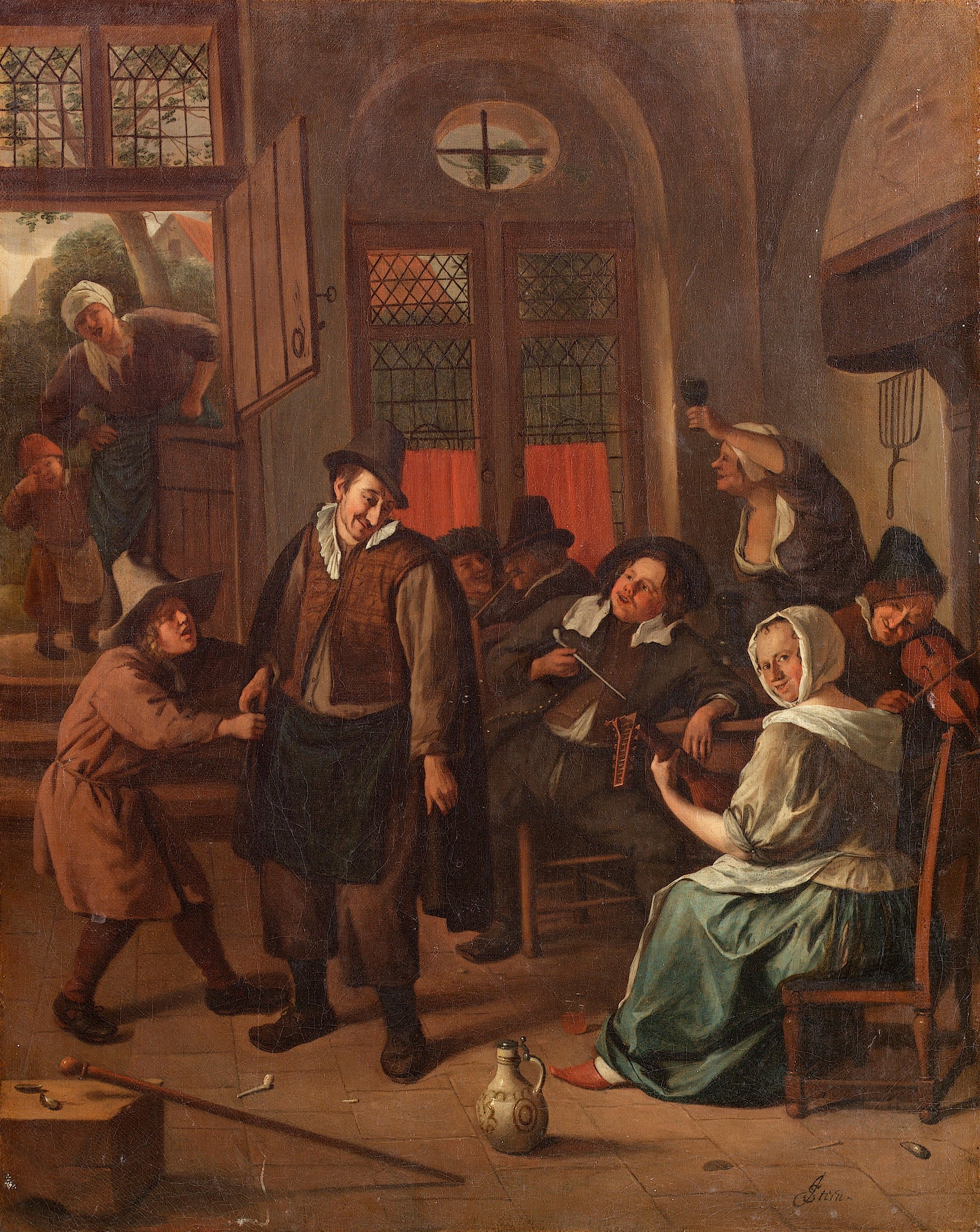 Scène de cabaret - Jan Steen image 1 reproduction de peinture à l’huile