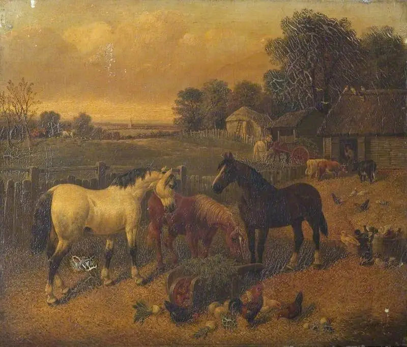 Scène de ferme - John Frederick Herring, Sr. image 1 copie de tableau peinte à la main