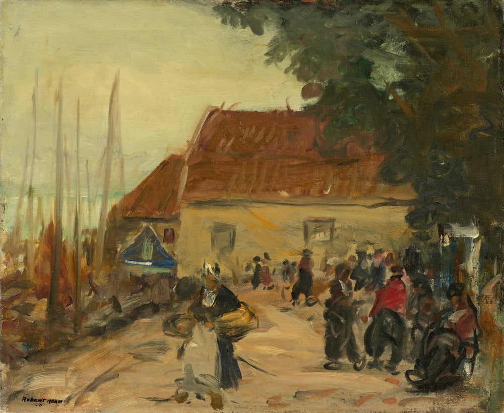 Scène de rue de Volendam - Robert Henri image 1 tableau peint à l’huile sur toile