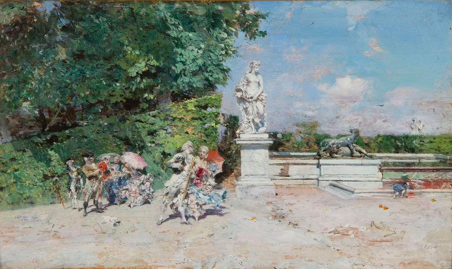 Scène galante dans le parc de Versailles - Giovanni Boldini image 1 reproduction d’œuvre d’art à l’huile
