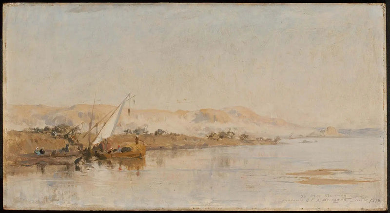 Scène sur le Nil - Frederick Arthur Bridgman