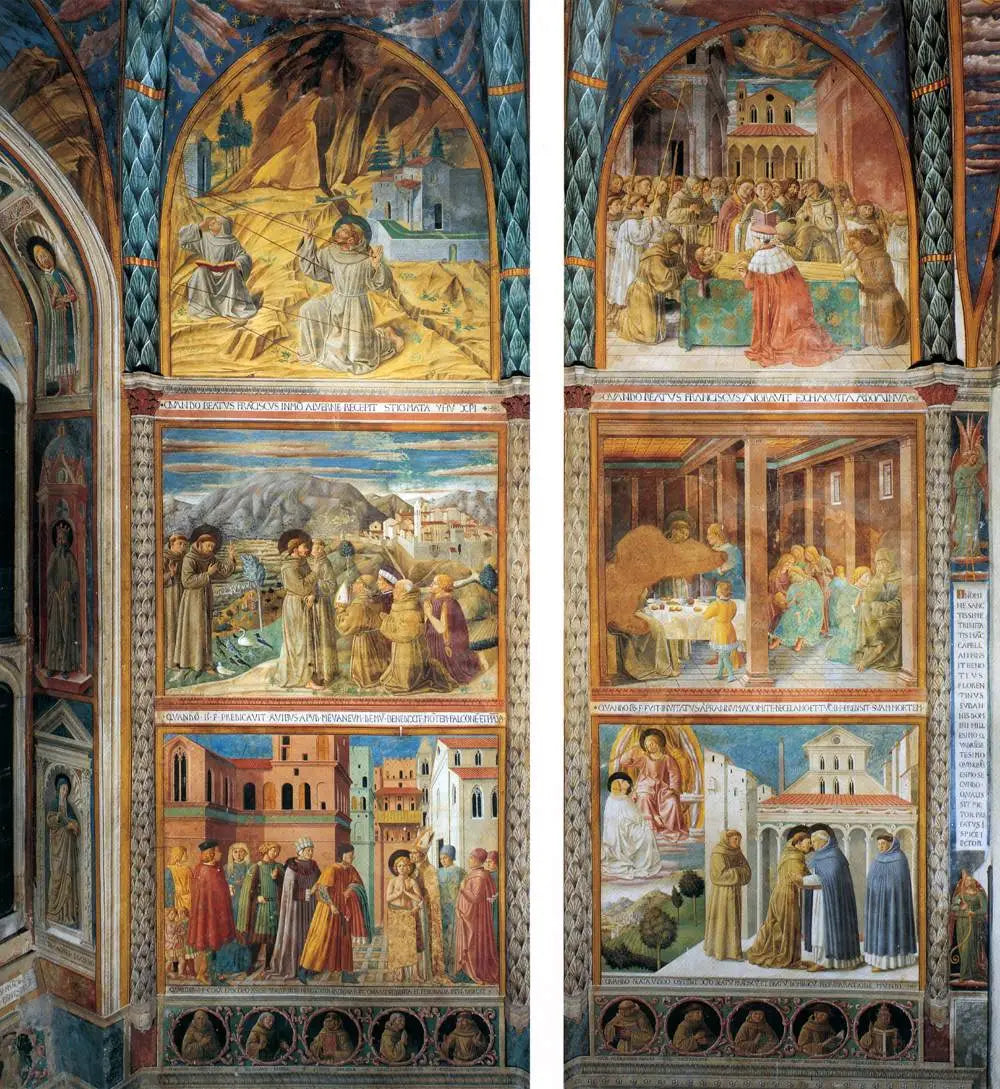 Scènes de la vie de saint François mur sud - Benozzo Gozzoli - Alpha Reproduction
