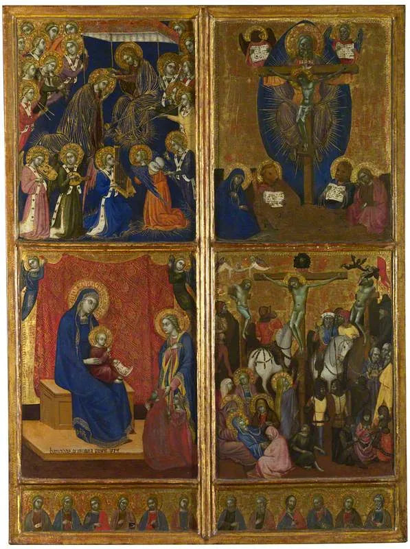 Scènes de la Vierge ; La Trinité ; La Crucifixion - Barnaba da Modena