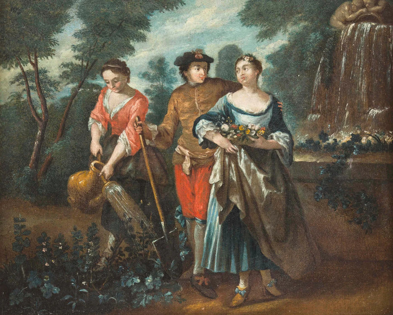 Schule Adeliges Liebes-Paar - Antoine Watteau