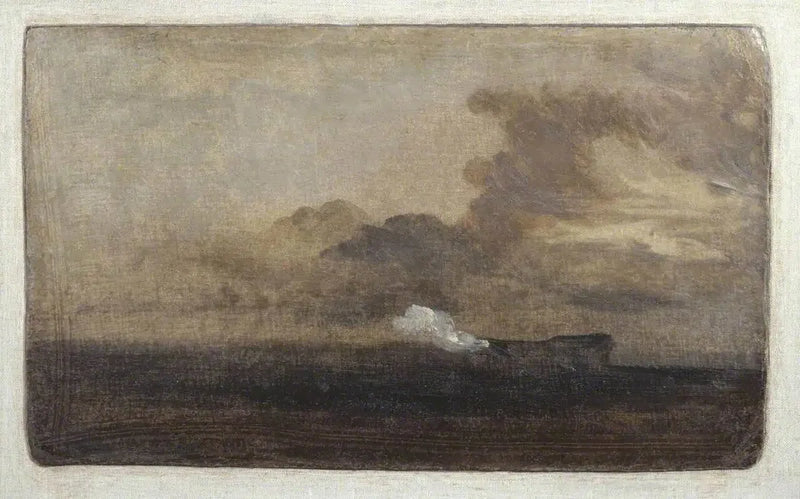 Seascape with Burning Hulk - J. M. W. Turner