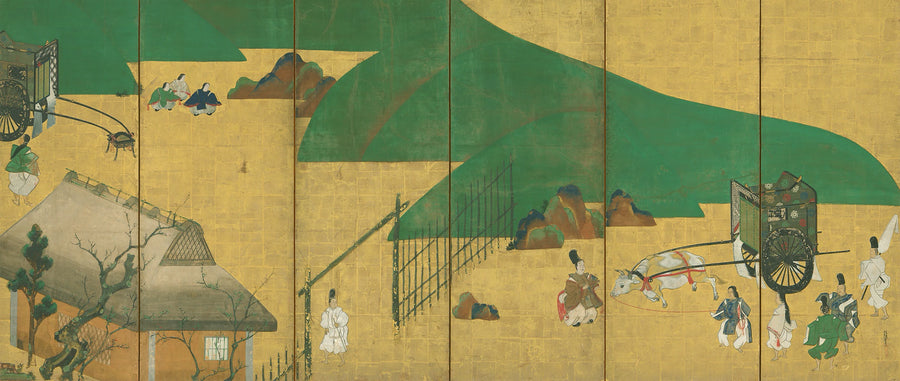 Sekiya et Miotsukushi, scènes du Dit du Genji, Tawaraya Sōtatsu, 1631