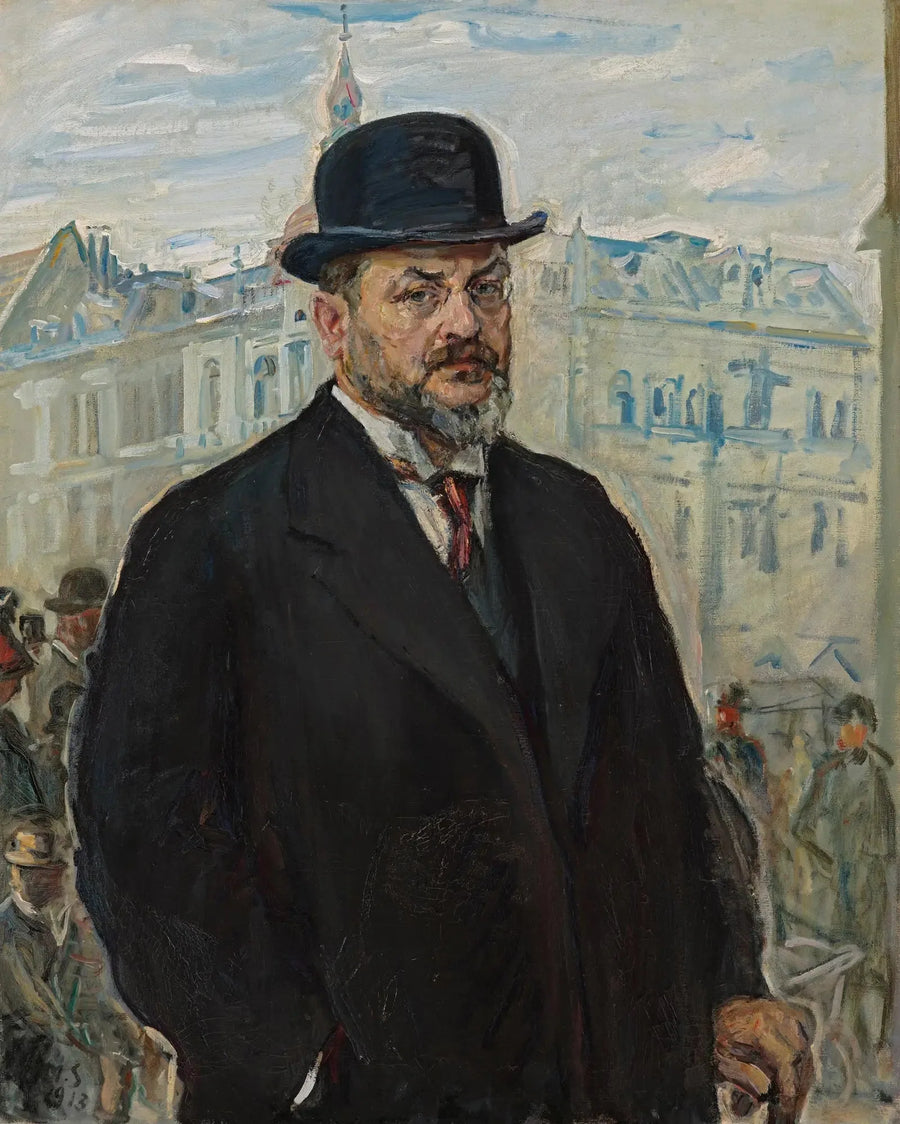 Selbstbildnis mit schwarzem Hut - Max Slevogt