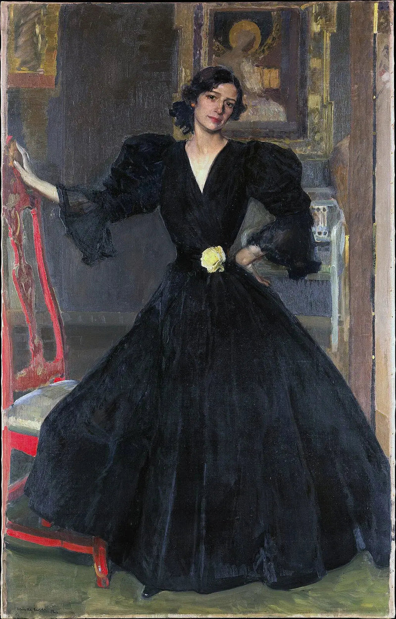 Señora de Sorolla (Clotilde García del Castillo, 1865-1929) en noir - Joaquín Sorolla