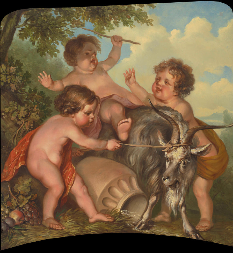 Série de dix peintures murales représentant des paysages arcadiens dans la pièce côté jardin au rez-de-chaussée de la maison Herengracht 524 à Amsterdam. - Jurriaan Andriessen