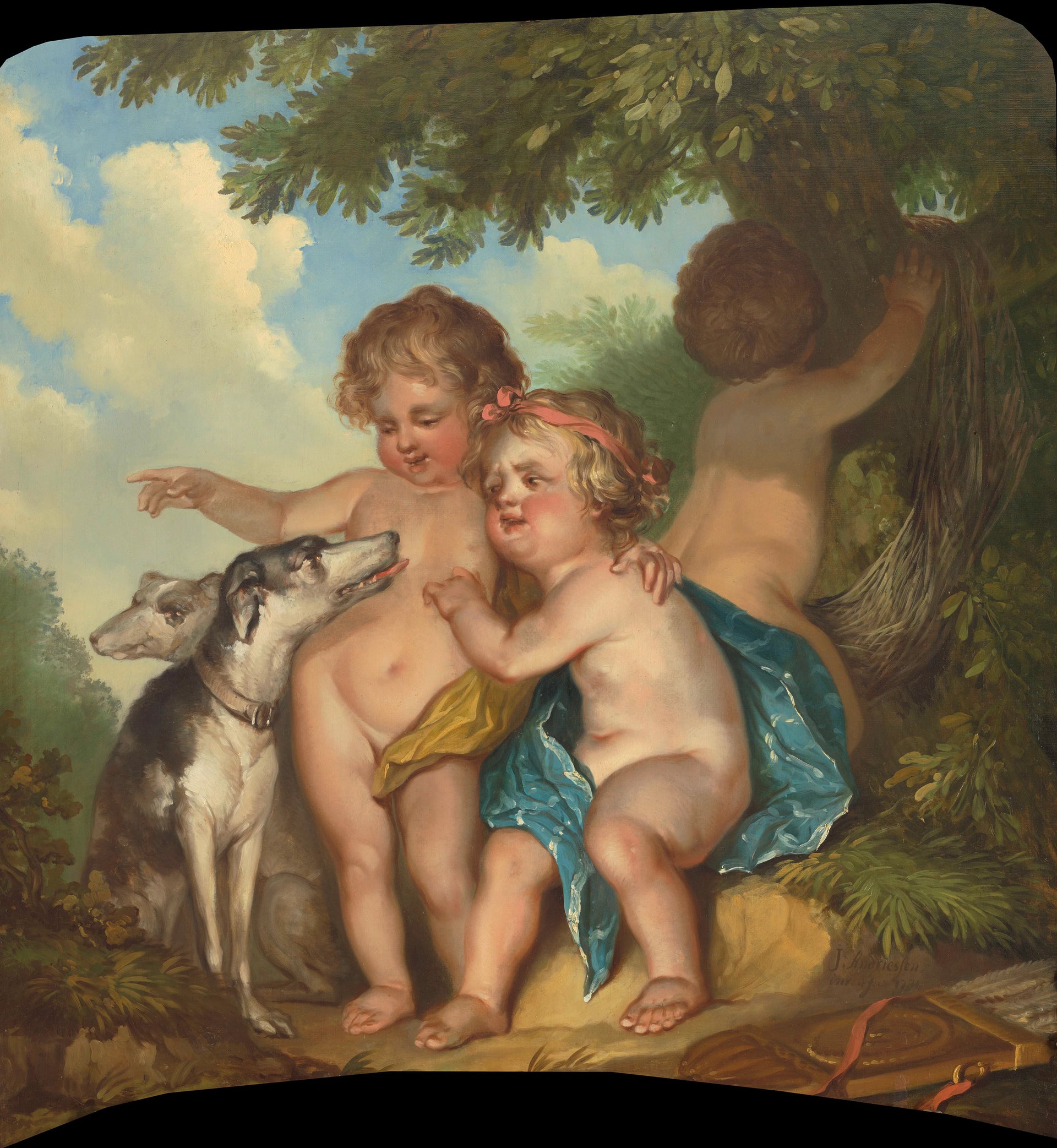 Série de dix peintures murales représentant des paysages arcadiens dans la pièce côté jardin au rez-de-chaussée de la maison Herengracht 524 à Amsterdam. - Jurriaan Andriessen