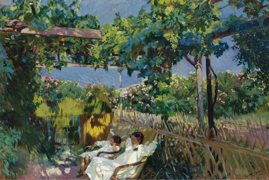 Sieste dans le jardin - Joaquín Sorolla
