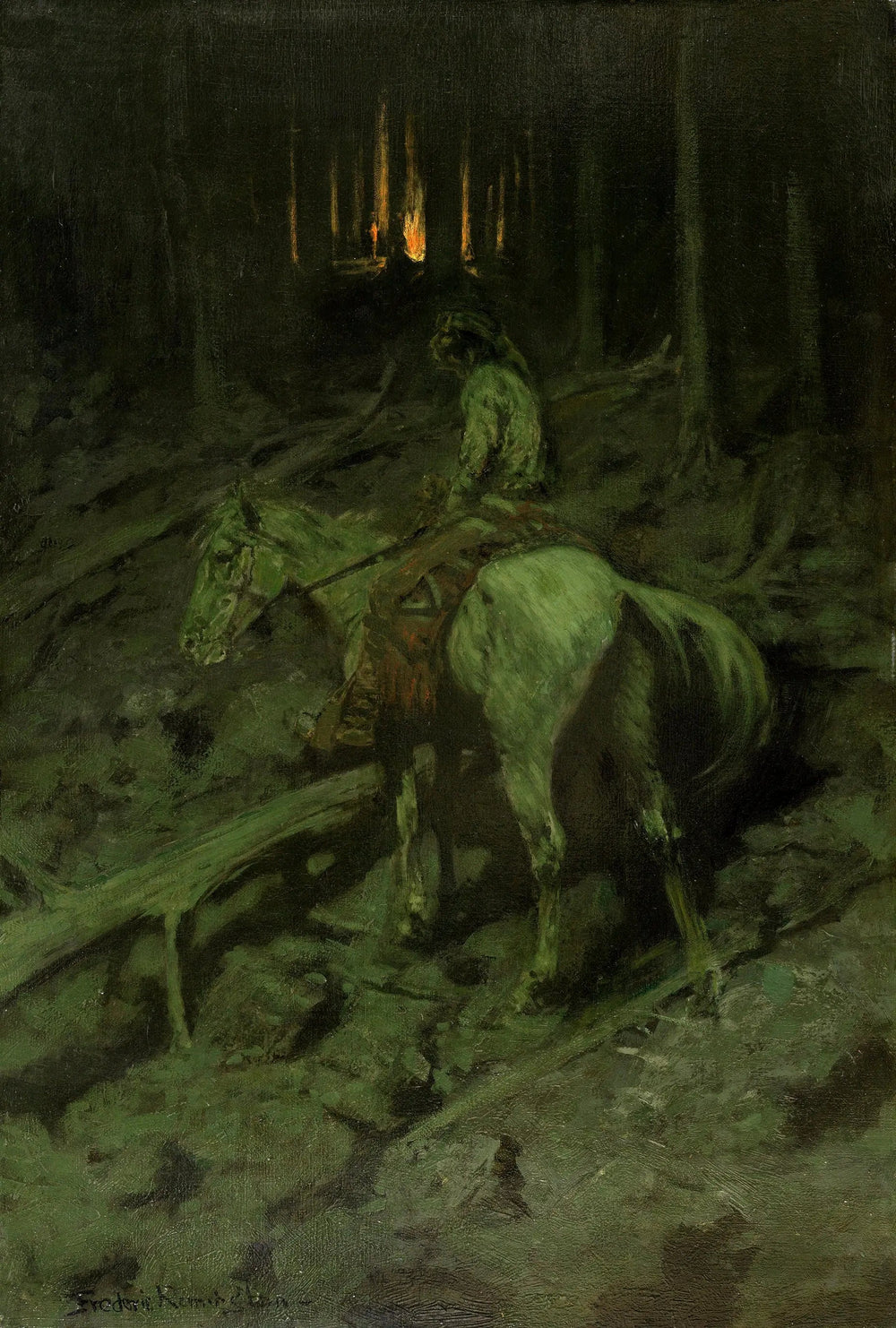 Signal de tir Apache - Frederic Remington - Alpha Reproduction