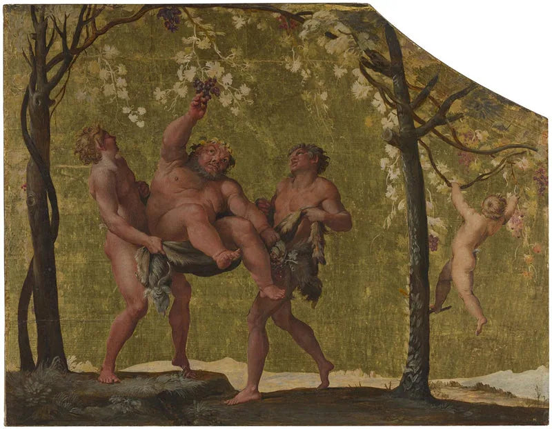 Silène cueillant des raisins - Annibale Carracci