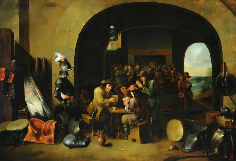 Soldats jouant aux cartes dans une salle de garde - David Teniers le Jeune