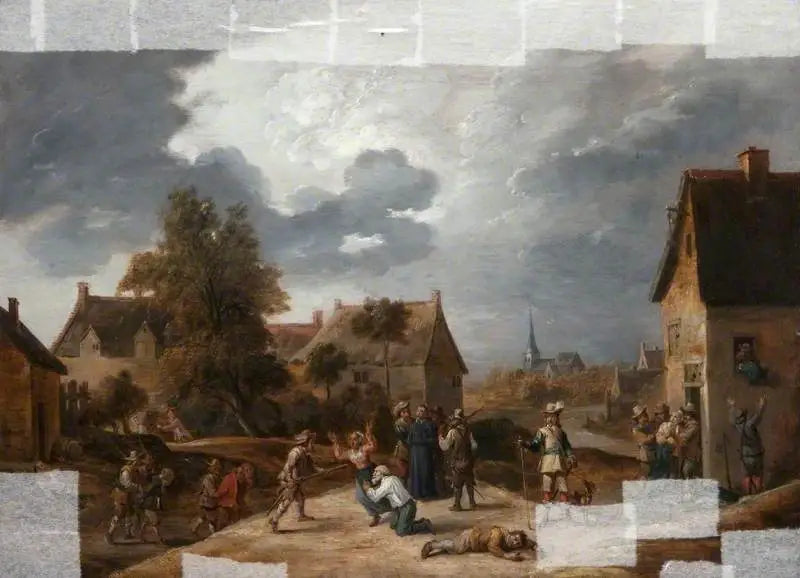 Soldats pillant un village - David Teniers le Jeune