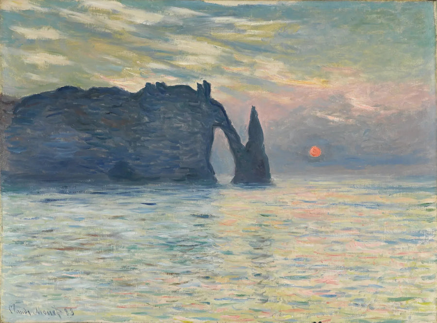 Soleil couchant à Étretat - Claude Monet