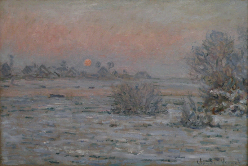 Soleil d’hiver à Lavacourt W557 – Claude Monet