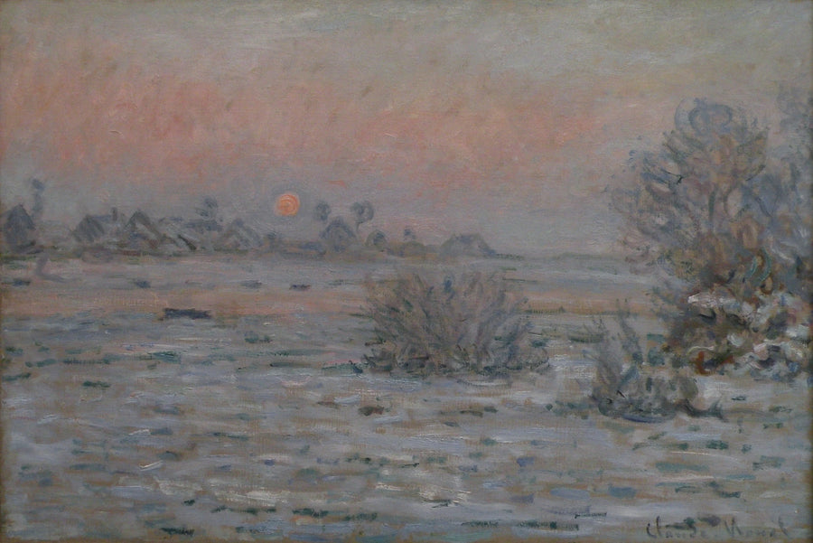 Soleil d’hiver à Lavacourt W557 – Claude Monet