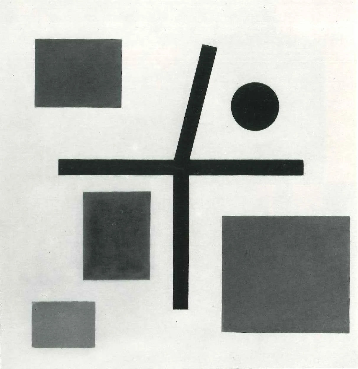 Composition croix brisée, peinture de Sophie Taeuber-Arp