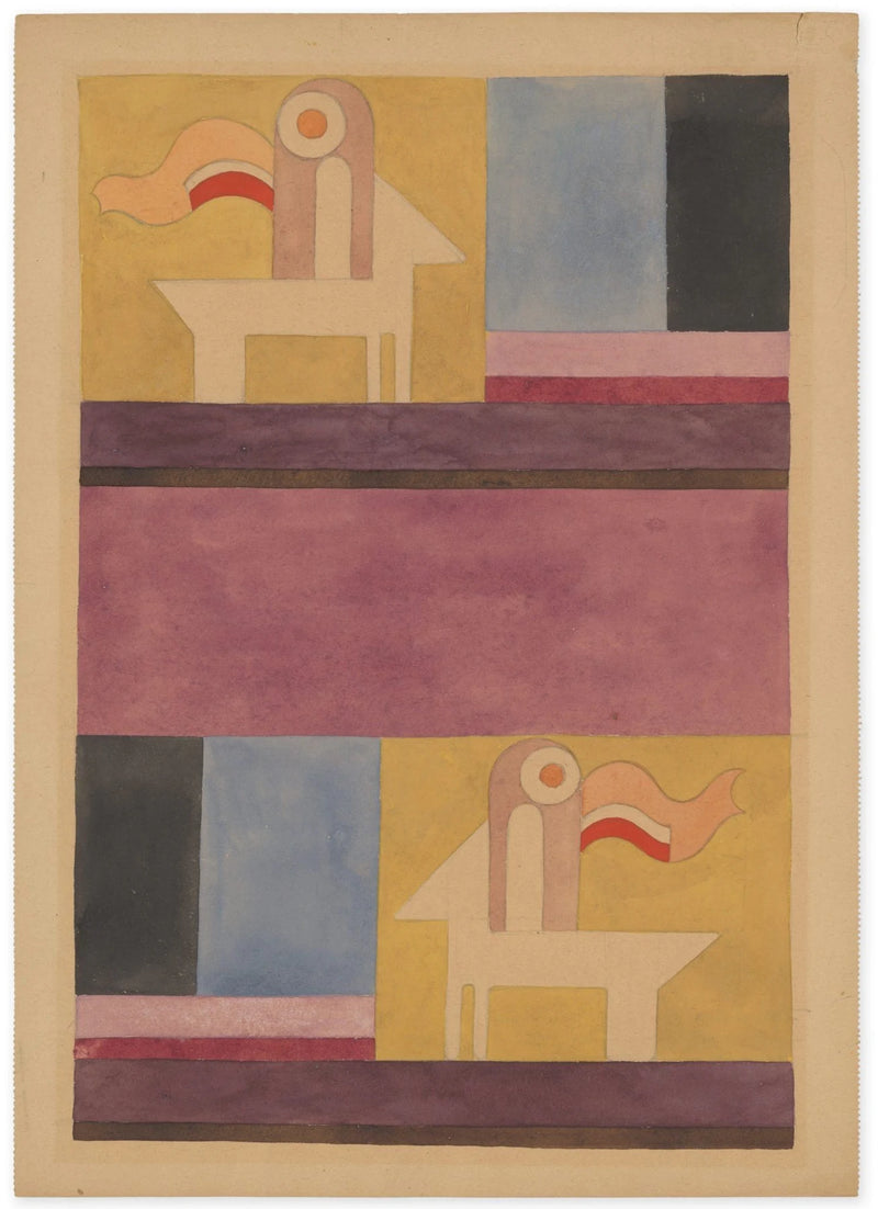 Motif abstrait (chevaliers). Composition verticale-horizontale - Sophie Taeuber-Arp