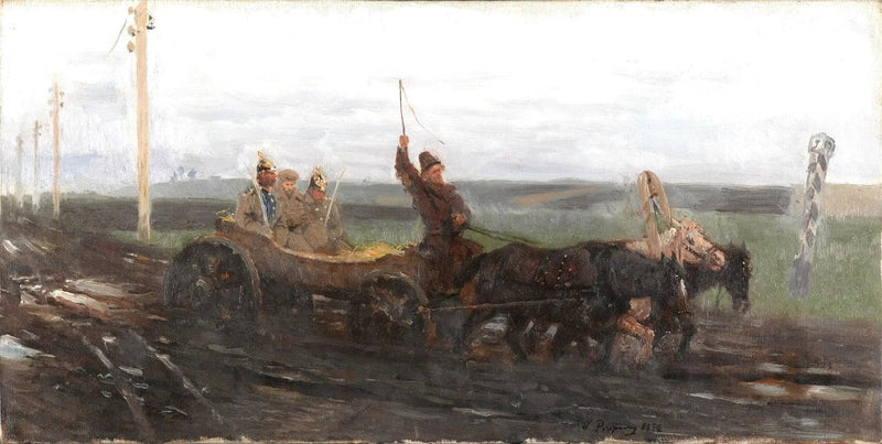 Sous bonne garde. Sur une route de vente - Ilya Repin