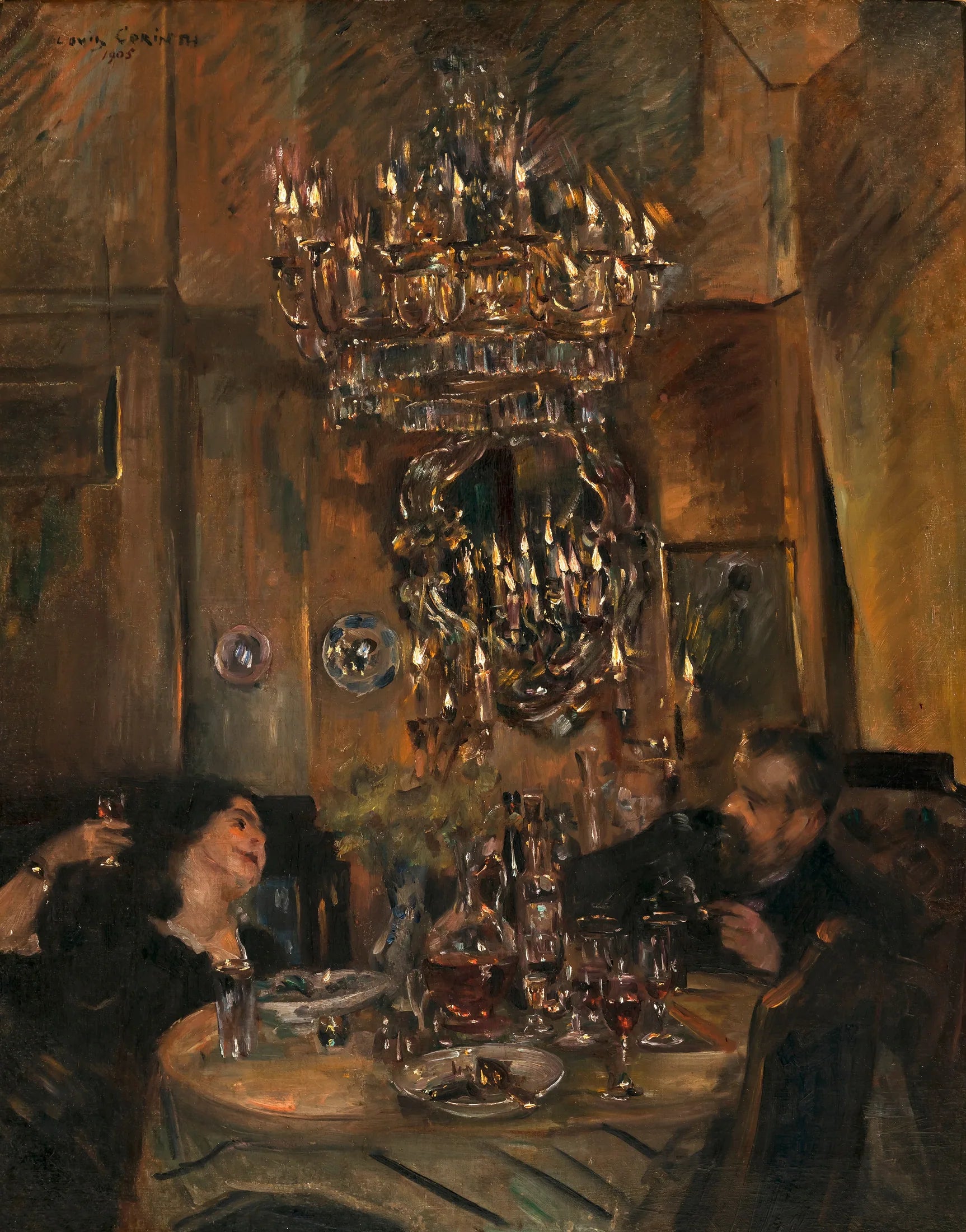 Sous le lustre - Lovis Corinth image 1 reproduction d’œuvre d’art à l’huile