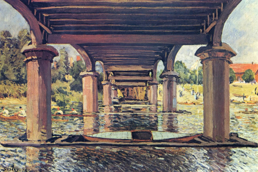 Sous le pont de Hampton Court - Alfred Sisley
