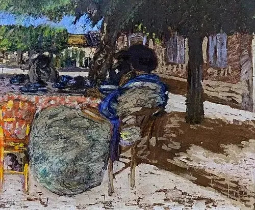 Sous les arbres du pavillon rouge - Édouard Vuillard