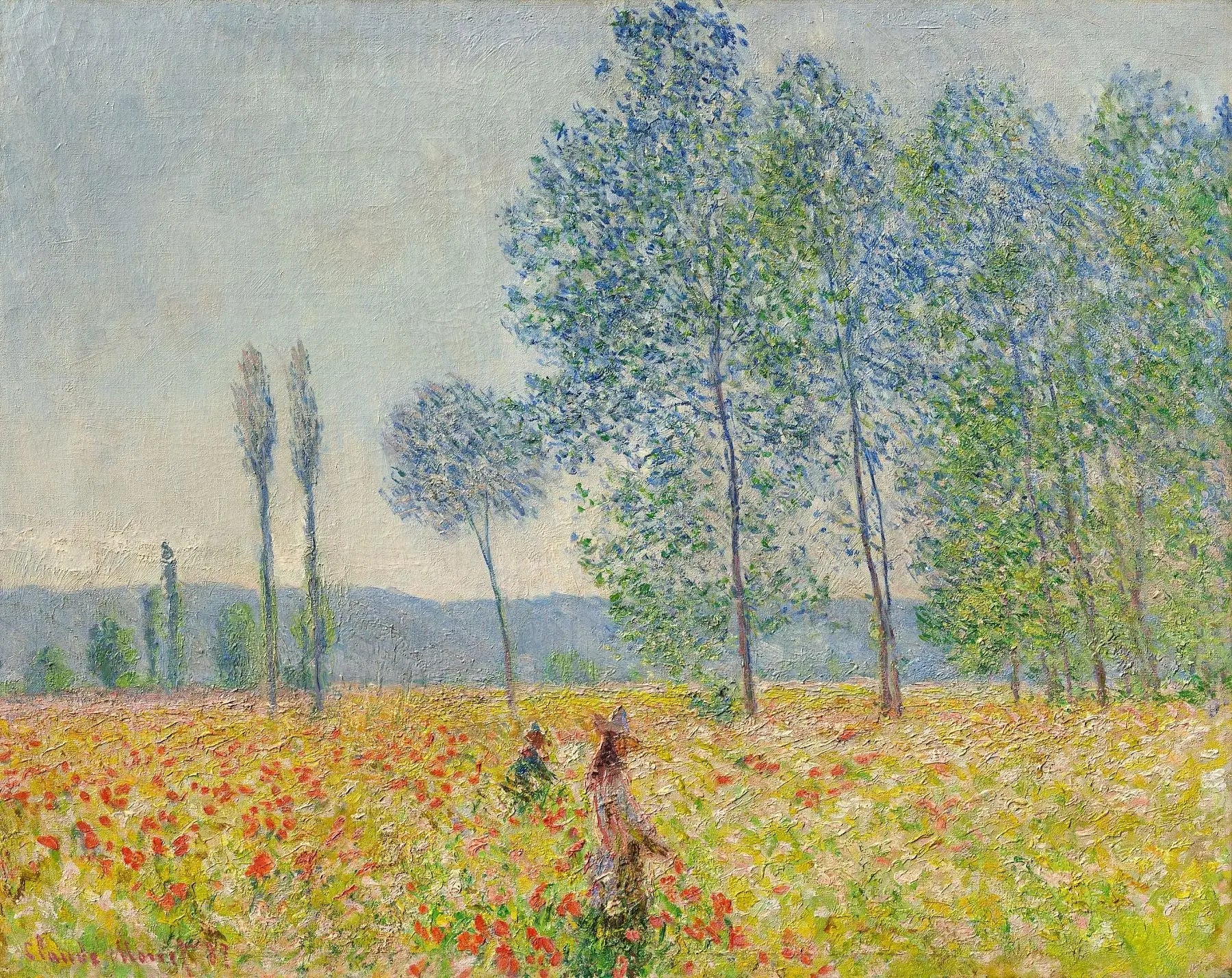 Reproduction du tableau « Sous les peupliers - Claude Monet » par Alpha Reproduction en peinture à l’huile