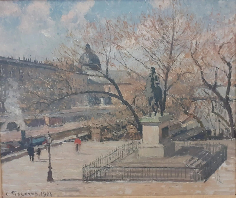 Statue d'Henri IV et hôtel de la Monnaie, matin, soleil - Camille Pissarro