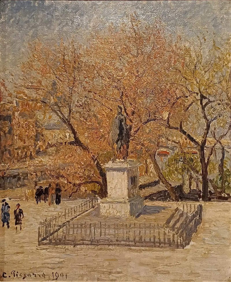 Statue de Henri IV, début du printemps - Camille Pissarro