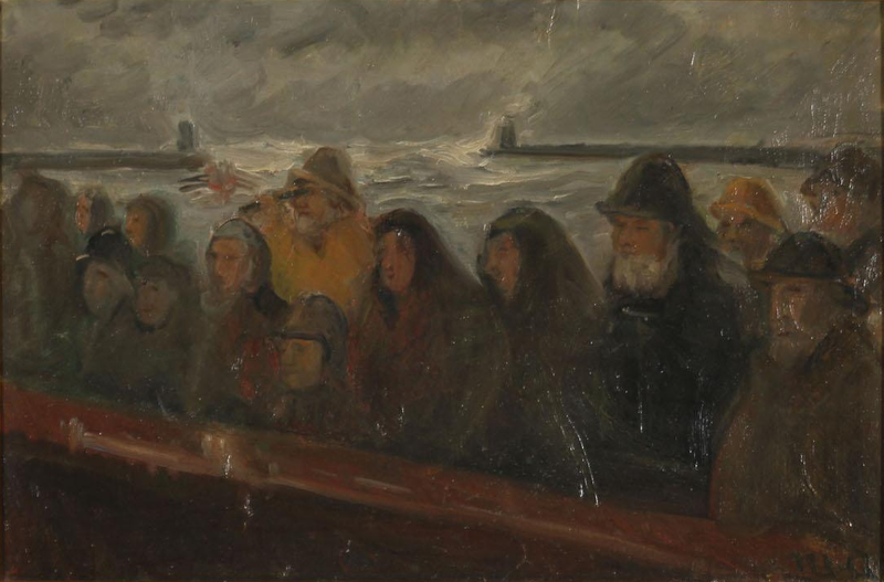Sur la jetée. Étudier. - Michael Peter Ancher