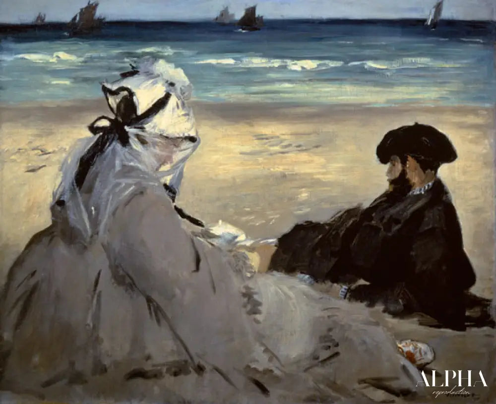 Sur la plage - Edouard Manet - Reproductions de tableaux et peintures haut de gamme